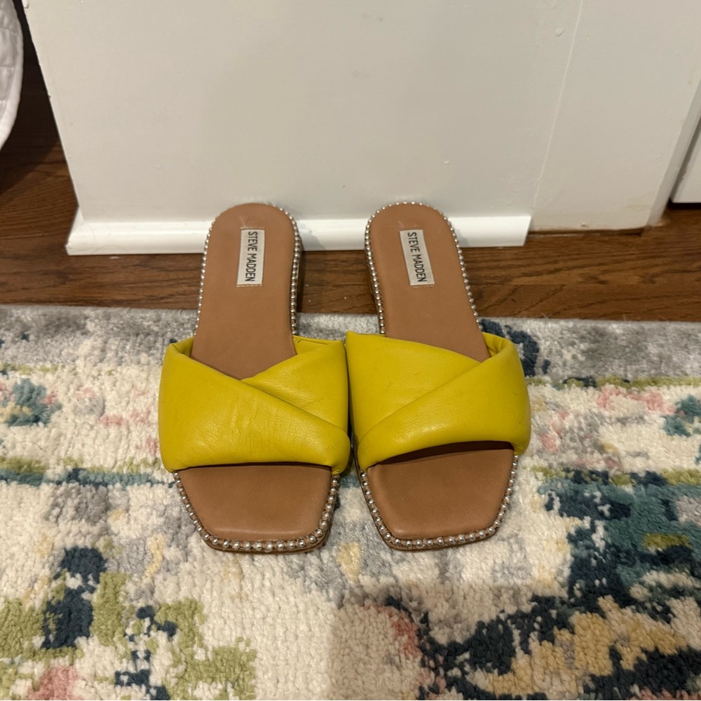Steve Madden Bright Yellow Slide Sandals
